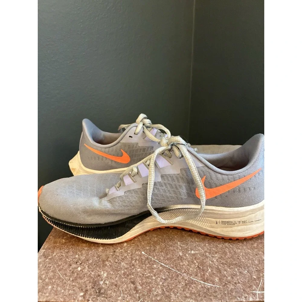 Nike Air Zoom Pegasus 37 Indigo Haze Bright Mango Women's Running Shoes Size 8.5